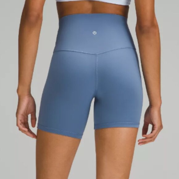 🍋NWT💙 Lululemon Align High Rise Short 6” Washed Denim Blue 2024! $64 - Picture 2 of 4